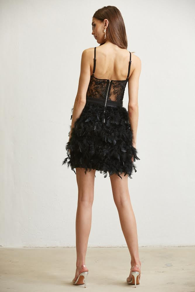 Elegant feather dress