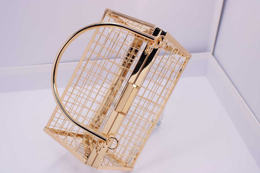 Gold Metal Cage Purse