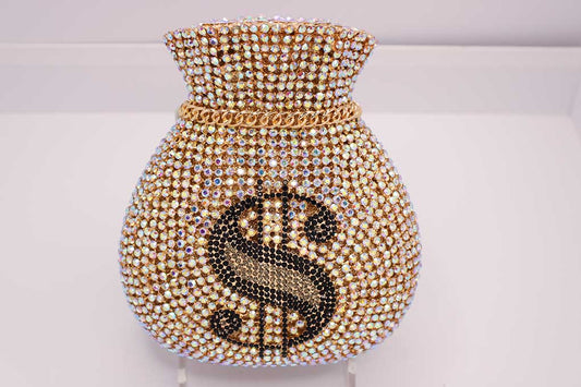Crystal Money Bag Clutch